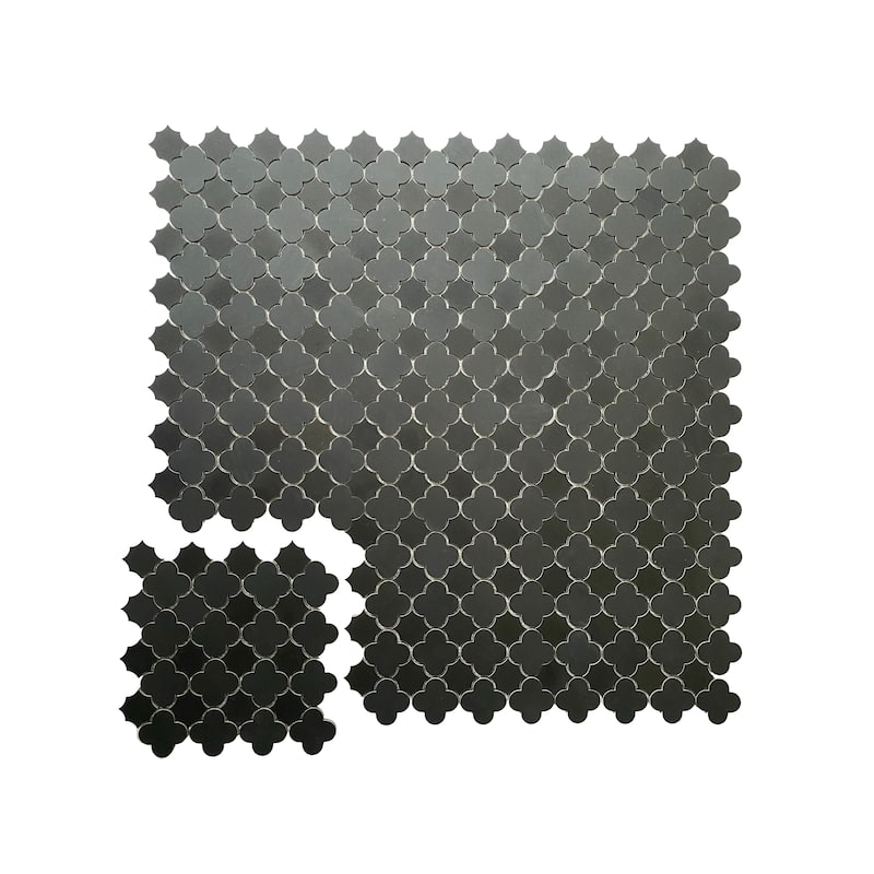 Basalt Gothic Clover Marble Mosaic Wall And Floor Tile - 1 Case (10 Sheets)