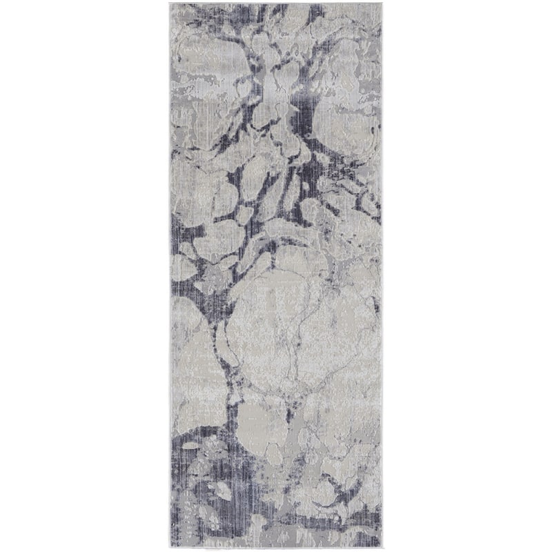 Wuseh Power Loomed Distressed Abstract Area Rug By HomeRoots - 12' Runner