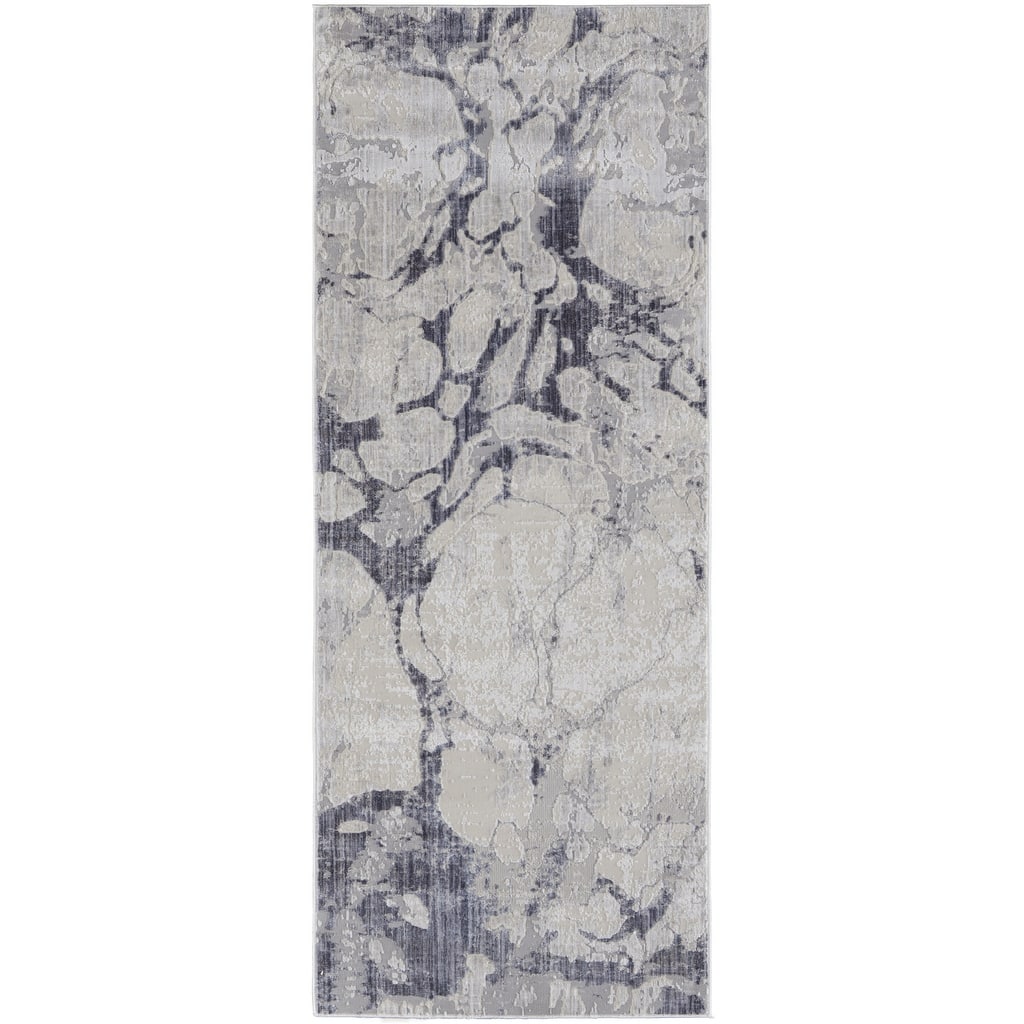 Wuseh Power Loomed Distressed Abstract Area Rug By HomeRoots - 12' Runner