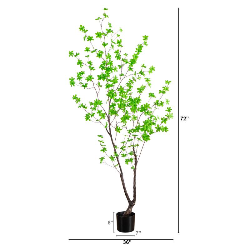 6-ft Artificial Minimalist Enkianthus Tree - Green