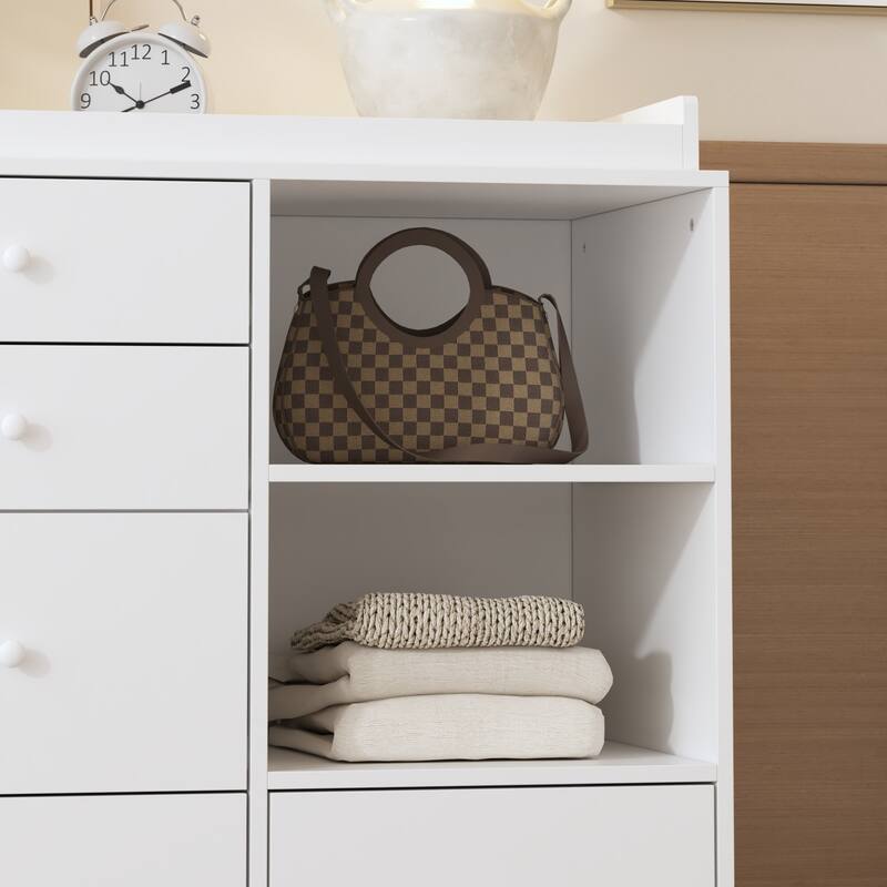 47” White Dresser Bedroom Storage Cabinet for Clothes, Toys & Accessories, Modern Chest of Drawers for Nursery or Closet