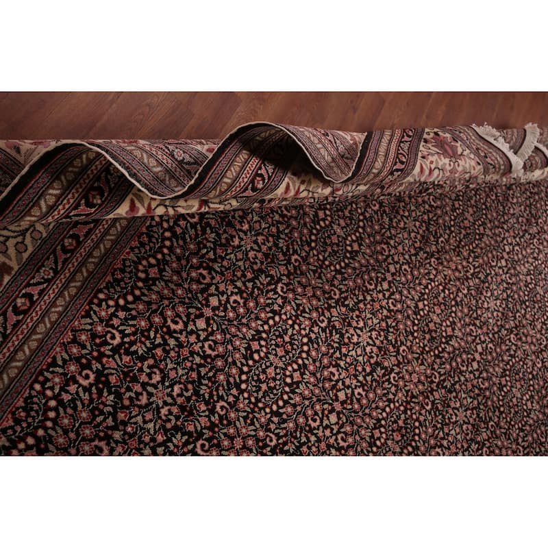 Black Anatolian Turkish Large Vintage Rug Hand-Knotted Wool Carpet - 10'0" X 13'7"