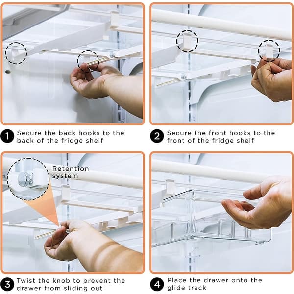 Adjustable Fridge Dividers 12 Pcs Clear Retractable 5 thumbnail image