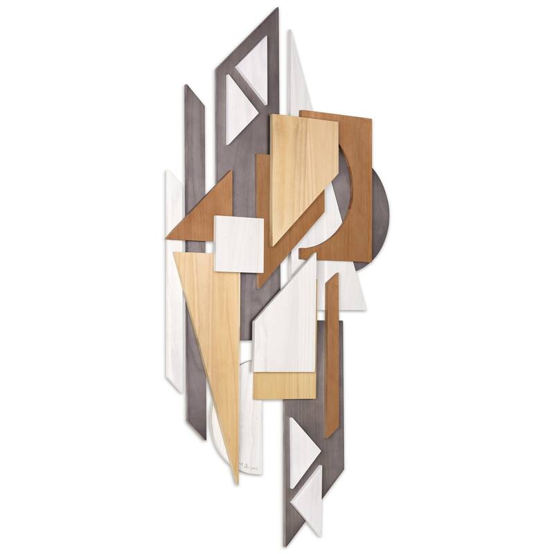 "Moonlit Mist" Hand Made & Hand Finished Dimensional Solid Paulownia Wood Abstracts Wall Art