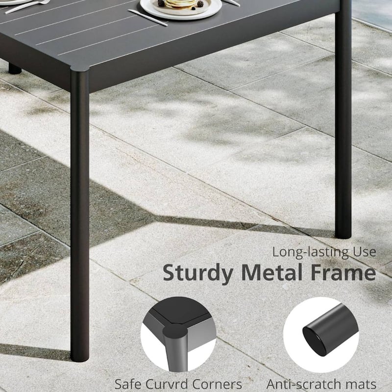 Outdoor Patio Dining Table for Garden, Backyards, Porches, Gardens and Lawn - N/A