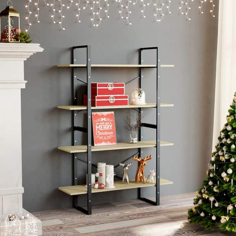vidaXL Book Cabinet 55.1"/27.6" Multi Colors Engineered Wood/Solid Wood Pine