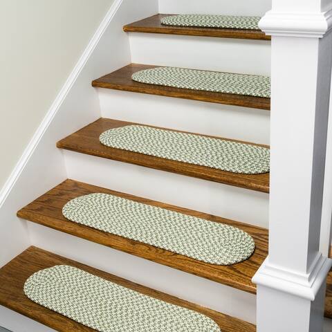SET-7 Milton Houndstooth Tweed Braided Stair Treads