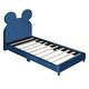 preview thumbnail 21 of 30, Twin Platform Bed with Bear Ear Design - Velvet Upholstery, Durable Wood Frame, Lively Colors for Kids' Bedrooms