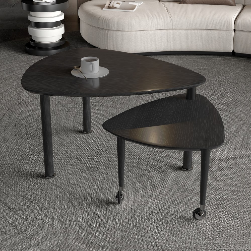 Rotating Coffee Table with Storage, 360° Swivel Modern Cocktail Table, Solid Wood Legs & Easy Assembly