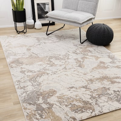 Maeve Collection - Marble Beige Grey Area Rug
