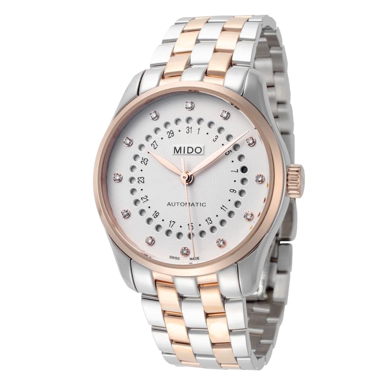 Mido Women's Belluna II 33mm Silver Dial Stainless Steel Automatic Watch - Two-Tone - One Size