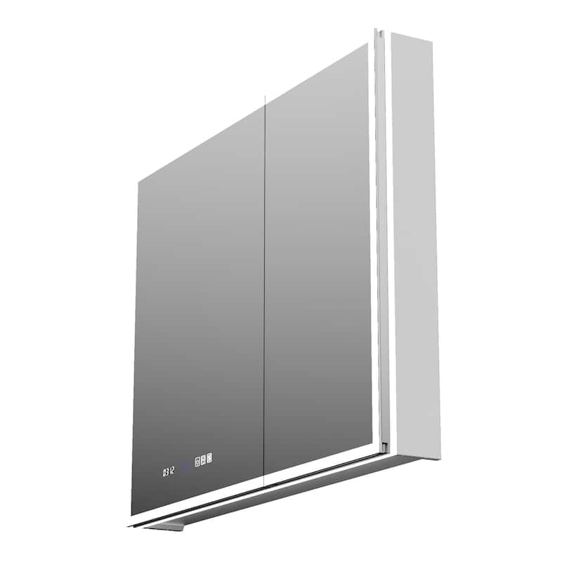 Modland 30"-48"W x 32"H Medicine Cabinet LED Mirrored Wall Mounted Bathroom Mirror with Storage