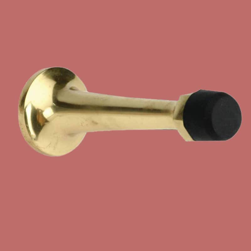 Door Stop Brass Wall Mount Black Spire Bumper | Renovator's Supply