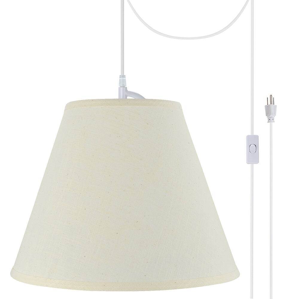 Aspen Creative 1Light PlugIn Swag Light Conversion Kit, Beige WHITE