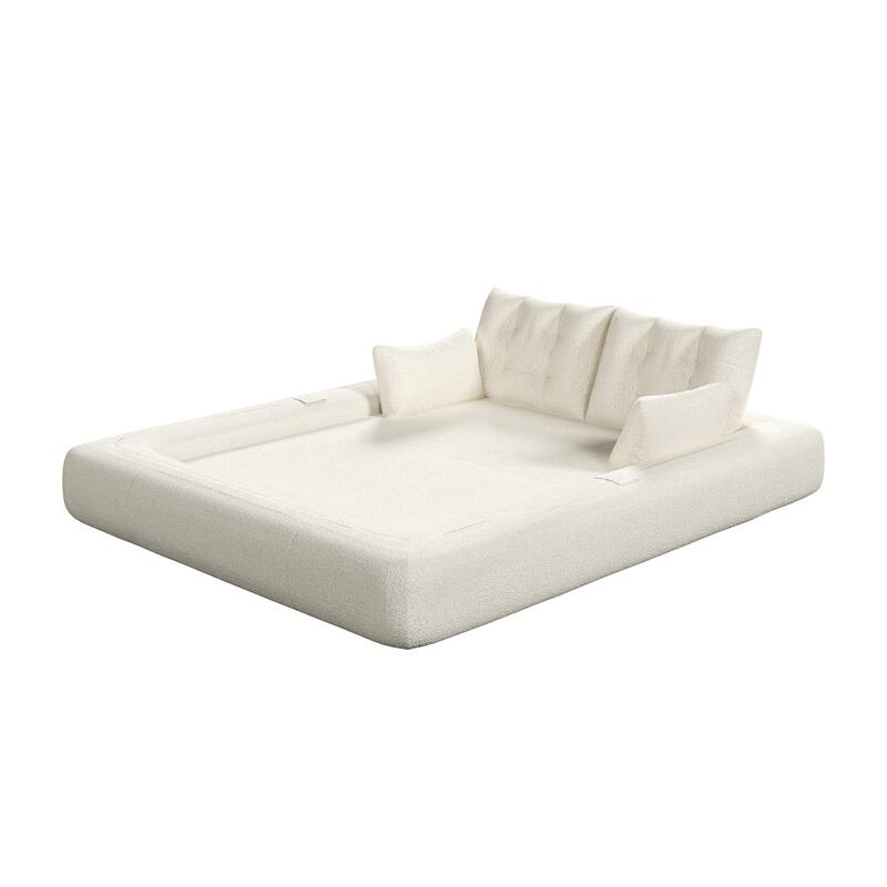 78.7″ Teddy 3-Seater Modular Sleeper Sofa with Convertible Lounge Design