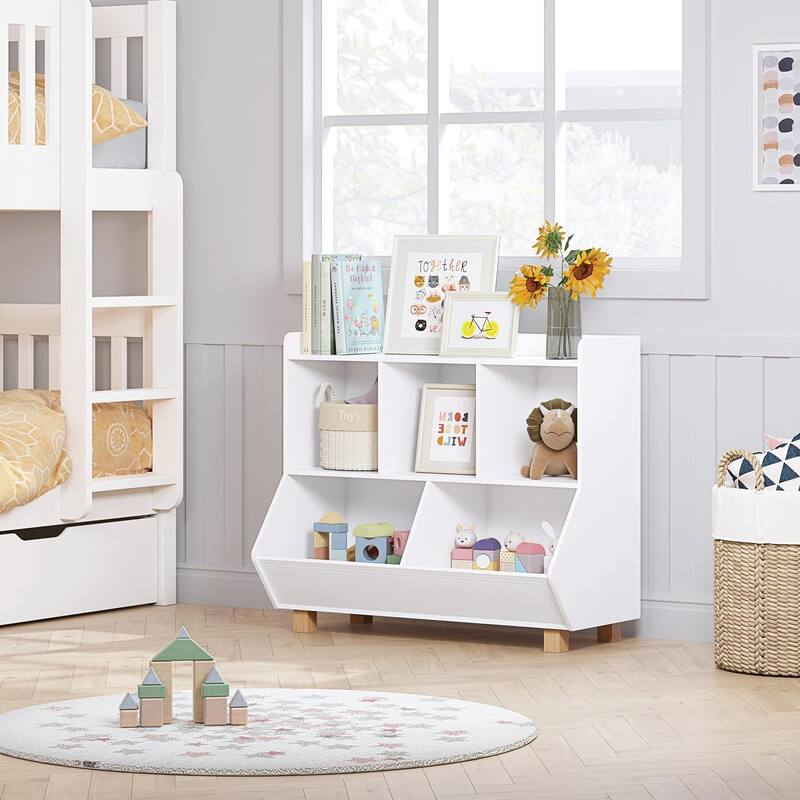 COSTARS Toy Storage Organizer, Kids Bookshelf and Toy Storage with Legs, 5 Cube Storage Organizer