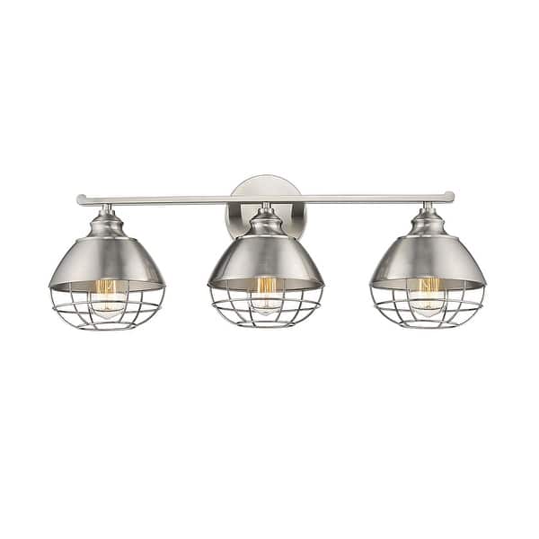 Shop 3 Light Industrial Brushed Nickel Bathroom Light Fixture