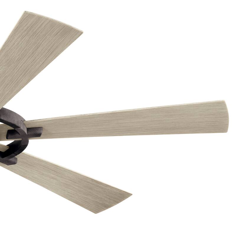 Kichler Iras 52 Inch LED Ceiling Fan Weathered Zinc with Weathered White Walnut Blades