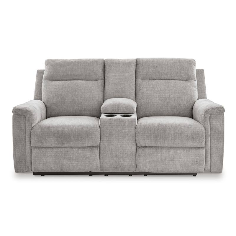 Jinu Power Recliner Loveseat, Gray Polyester Micro Chenille, 75 Inch