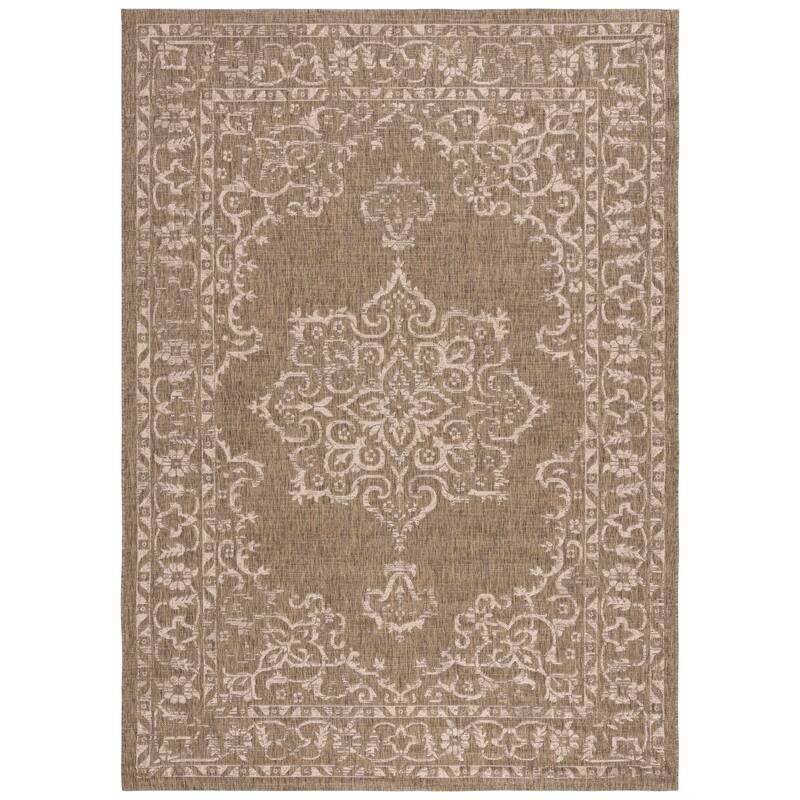 SAFAVIEH Courtyard Divna Medallion Indoor/ Outdoor Waterproof Patio Backyard