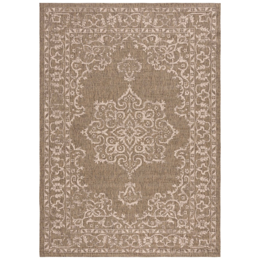 SAFAVIEH Courtyard Divna Medallion Indoor/ Outdoor Waterproof Patio Backyard