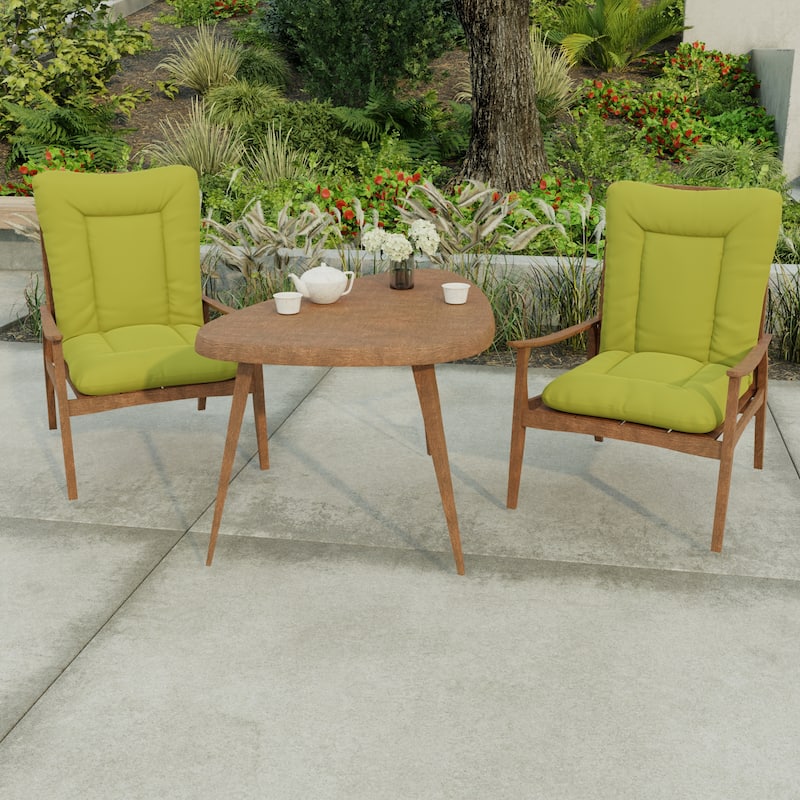 21" x 38" Green Solid Outdoor Chair Cushion with Ties and Loop - 38'' L x 21'' W x 3.5'' H - Veranda Kiwi