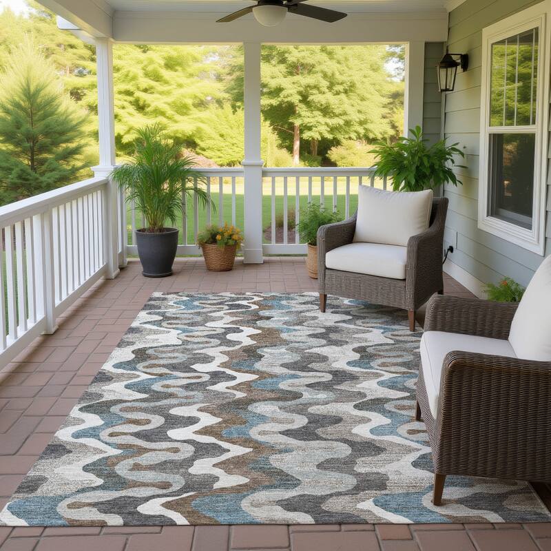 Machine Washable Indoor/ Outdoor Modern Mason Chantille Rug - Ivory - 2'6" x 3'10"