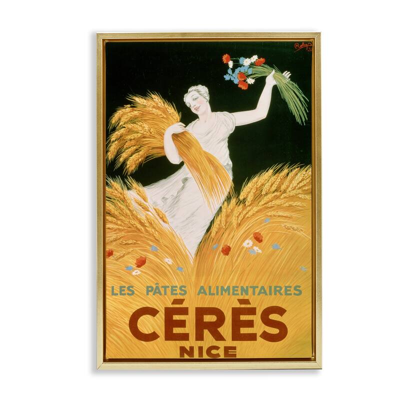 Stupell Antique Ceres Goddess Framed Floater Canvas Wall Art Design By Marcus Jules - 17 x 25 - Gold