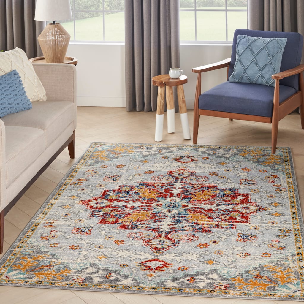 Nourison Passion Indoor only Grey Persian Area Rug