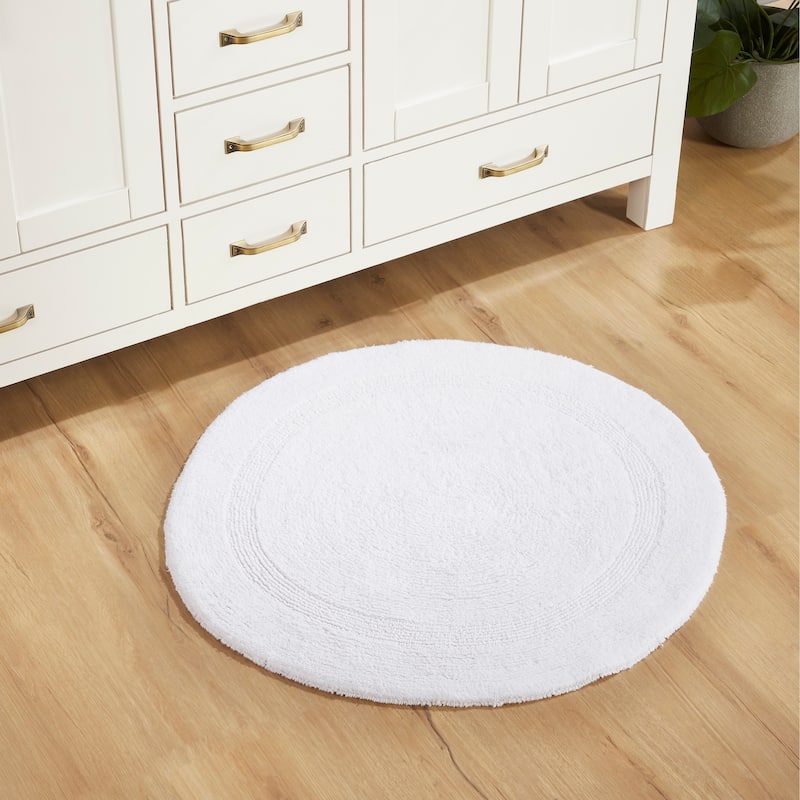 Better Trends Bath Rugs 100% Cotton Reversible Highly Water Absorbent Bathroom Rug for Shower, Sink, Bath Mats - Lux Collection