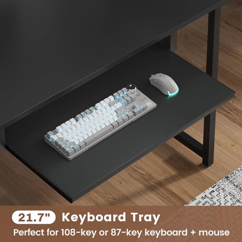 L Shaped Gaming Desk Computer Desk Corner Desk Pegboard Power Outlet
