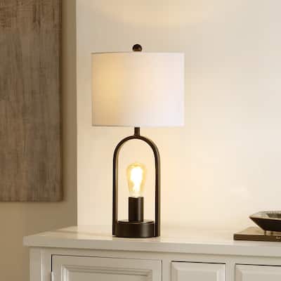 SAFAVIEH Home Lighting Collection Faust 21" Modern & Contemporary Table Lamp - 10" W x 10" D x 21" H