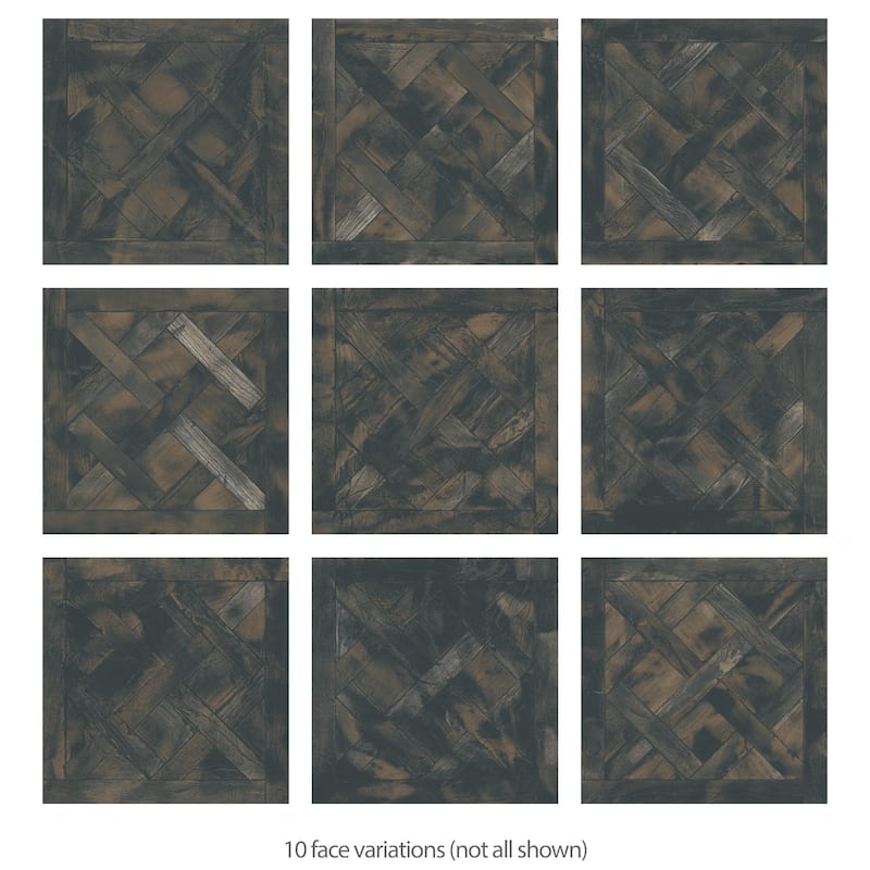 Merola Tile Kings Forest Lattice Black 17-5/8" x 17-5/8" Ceramic Floor and Wall Tile