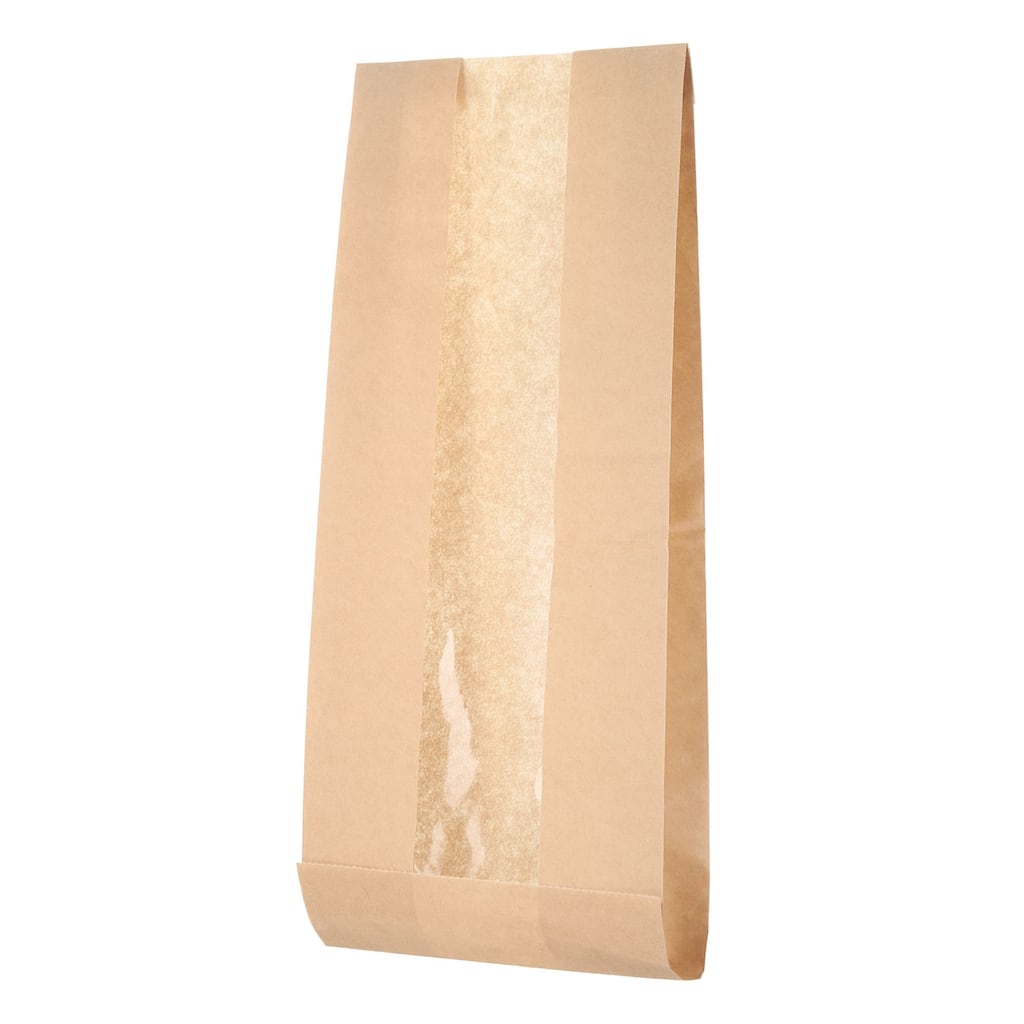 Kraft Bread Bags With Window 4x1.5x13 inches for Bakery Bread
