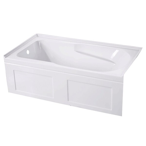 Kingston Brass VTAP603220CL Aqua Eden 60" Soaking Bathtub for Three Wall Alcove Installations with Left Drain - White