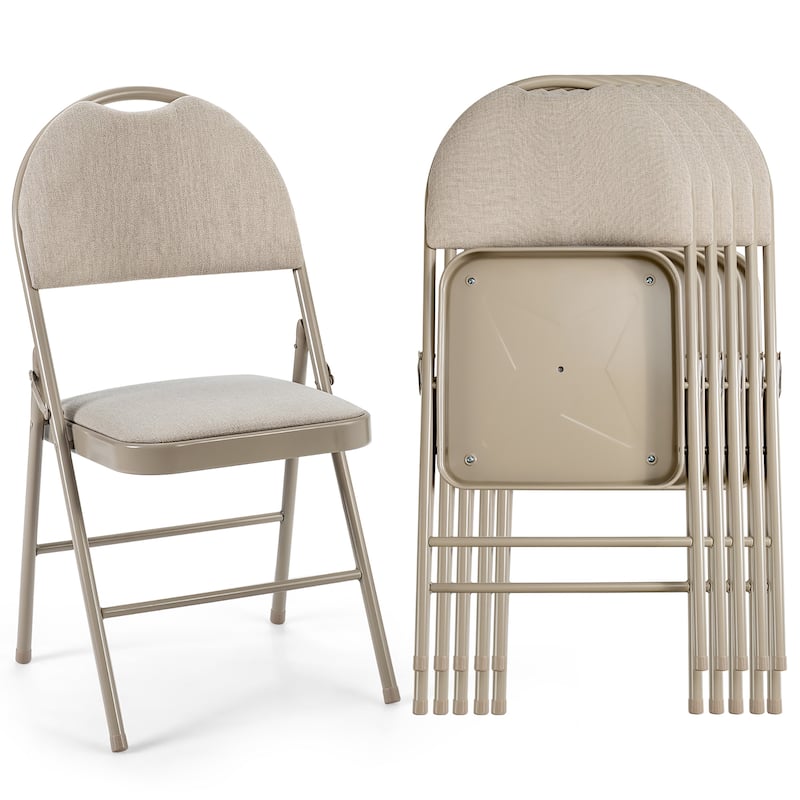 Metal Fabric Padded Folding Chair (Set of 6)