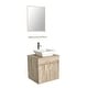 preview thumbnail 38 of 39, 24" Bathroom Vanity Set Tempered Glass/ Ceramics Sink Combo Wall Mounted Natural Cabinet Faucet Drain Mirror