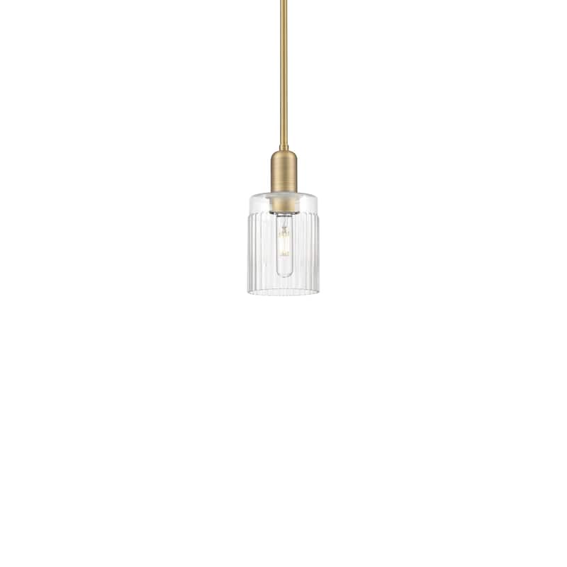 Innovations Lighting 716-1S-10-5 Hadley Pendant Hadley 5" Wide Mini - Brushed Brass / Clear