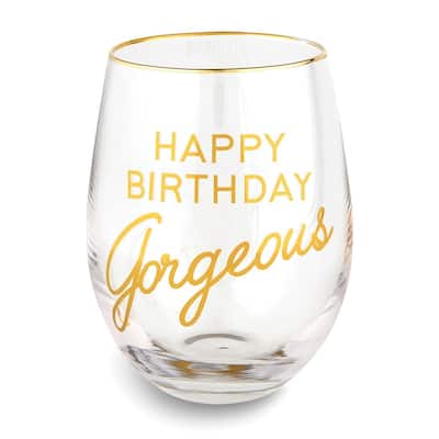 Curata Happy Birthday Gorgeous Stemless Wine Glass