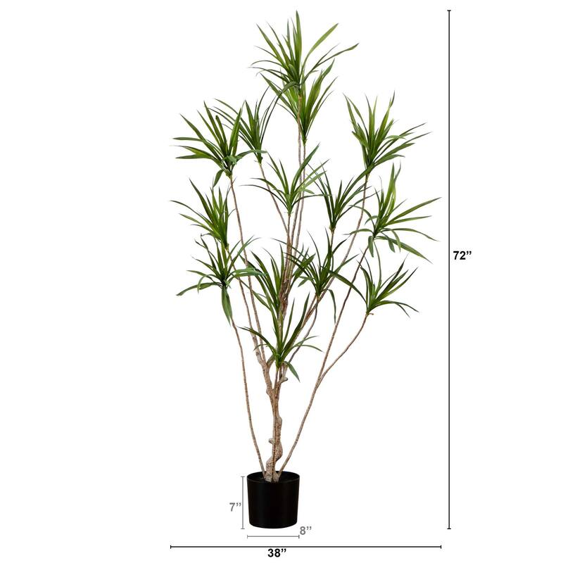 Artificial Dracaena Potted Tree - 6' - Green