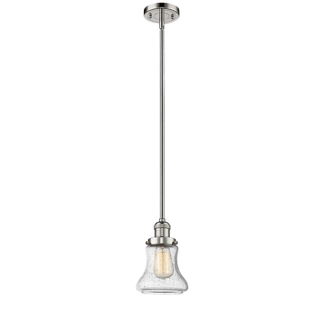 Innovations Lighting Bellmont 7" Wide Mini Pendant - Downrod - Polished Nickel / Seedy