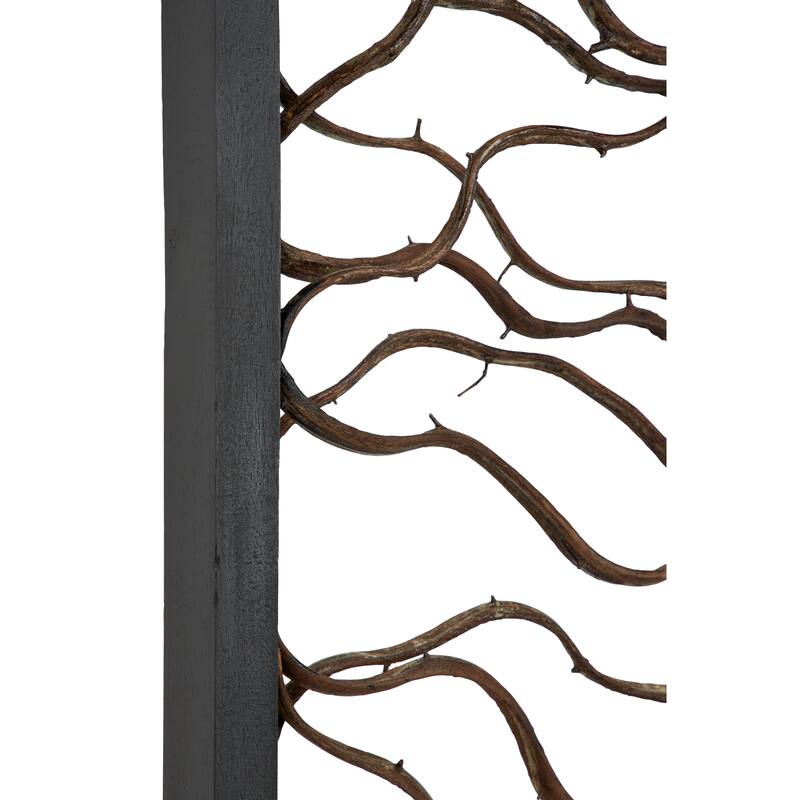 Black Wood Branch Tree Home Wall Decor with Black Frame