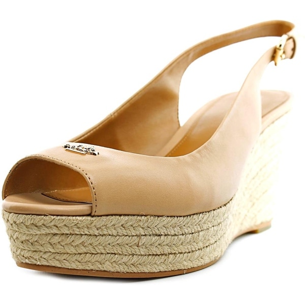 nude leather wedge sandals