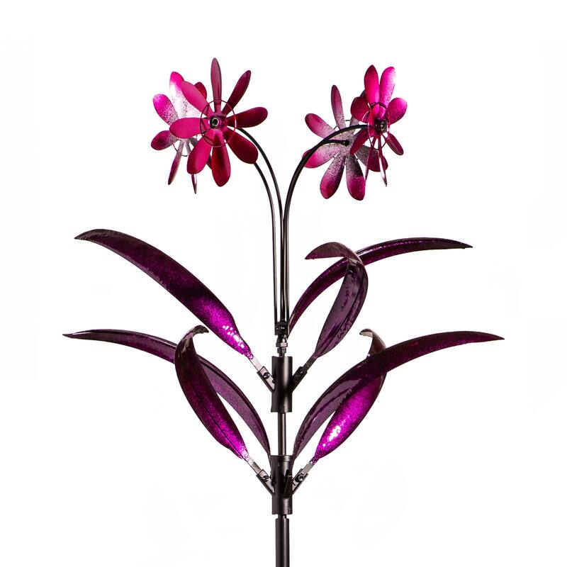 88" Metal Wind Spinner Spiral Spinning Flowers