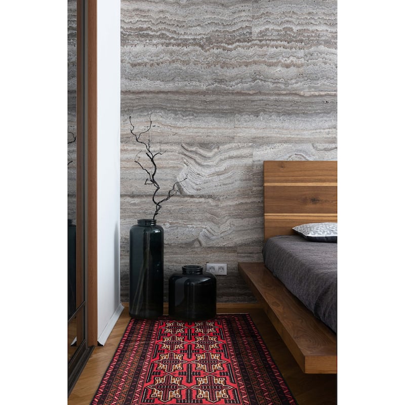 ECARPETGALLERY Hand-knotted Teimani Red Wool Rug - 3'8 x 6'9