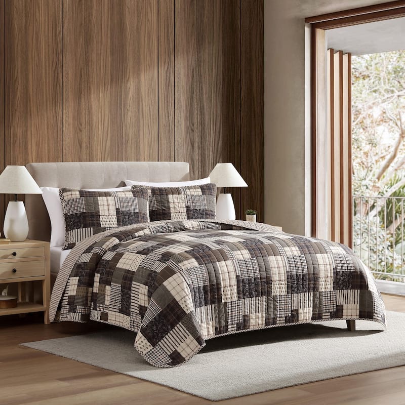 Eddie Bauer Antique Cotton Brown Quilt Set