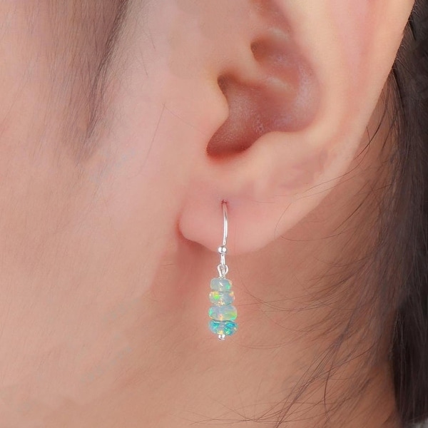Evaluesell Handmade Sterling Silver Ethiopian Opal Earring. Opens flyout.