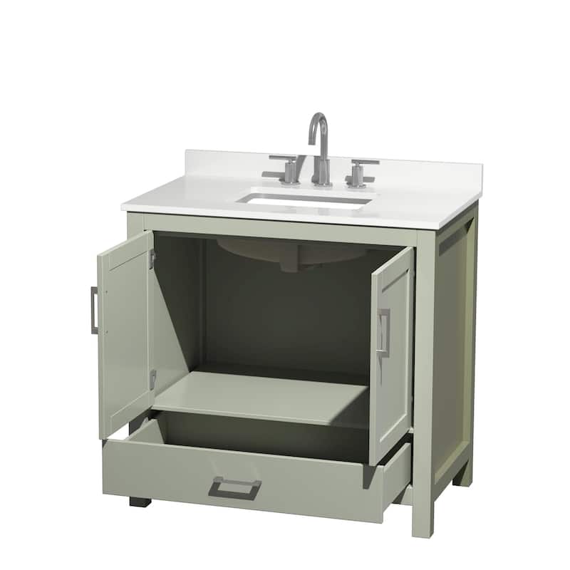 Sheffield 36-inch Single Vanity, 3 Hole Quartz Top