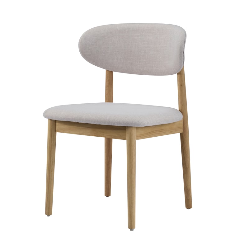 Christopher Knight Home - Draven Upholstered Side Chairs with Walnut wood frame and Curved Back（Set of 2）