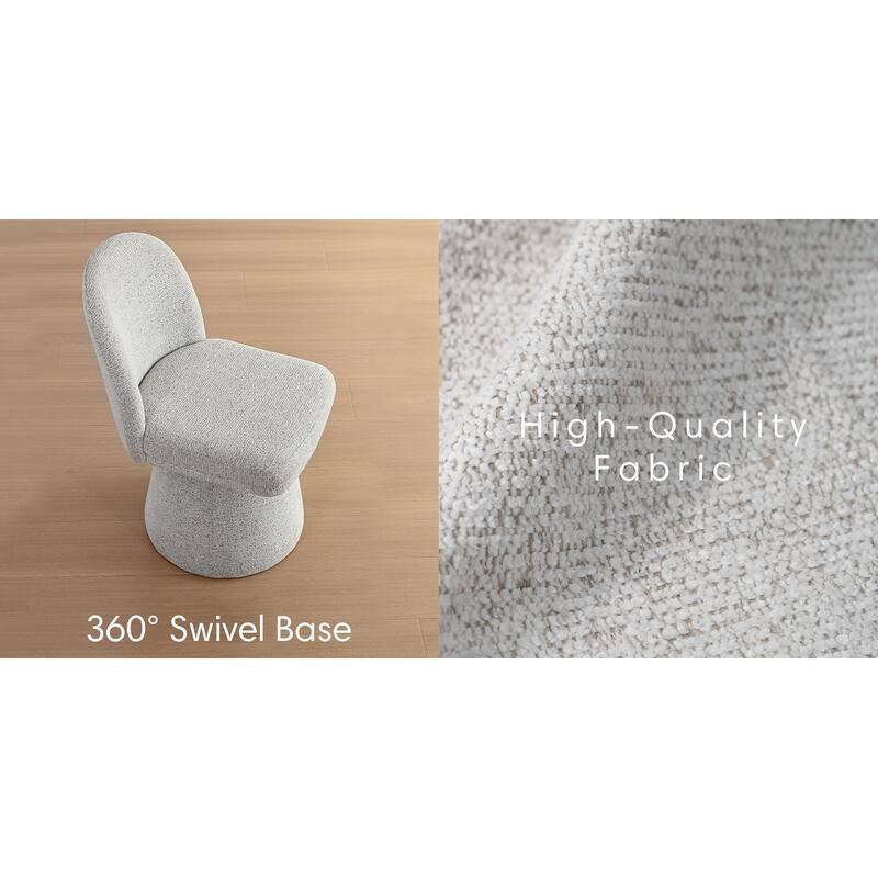 Upholstered Fabric 360 Swivel Dining Chair(Set of 6)